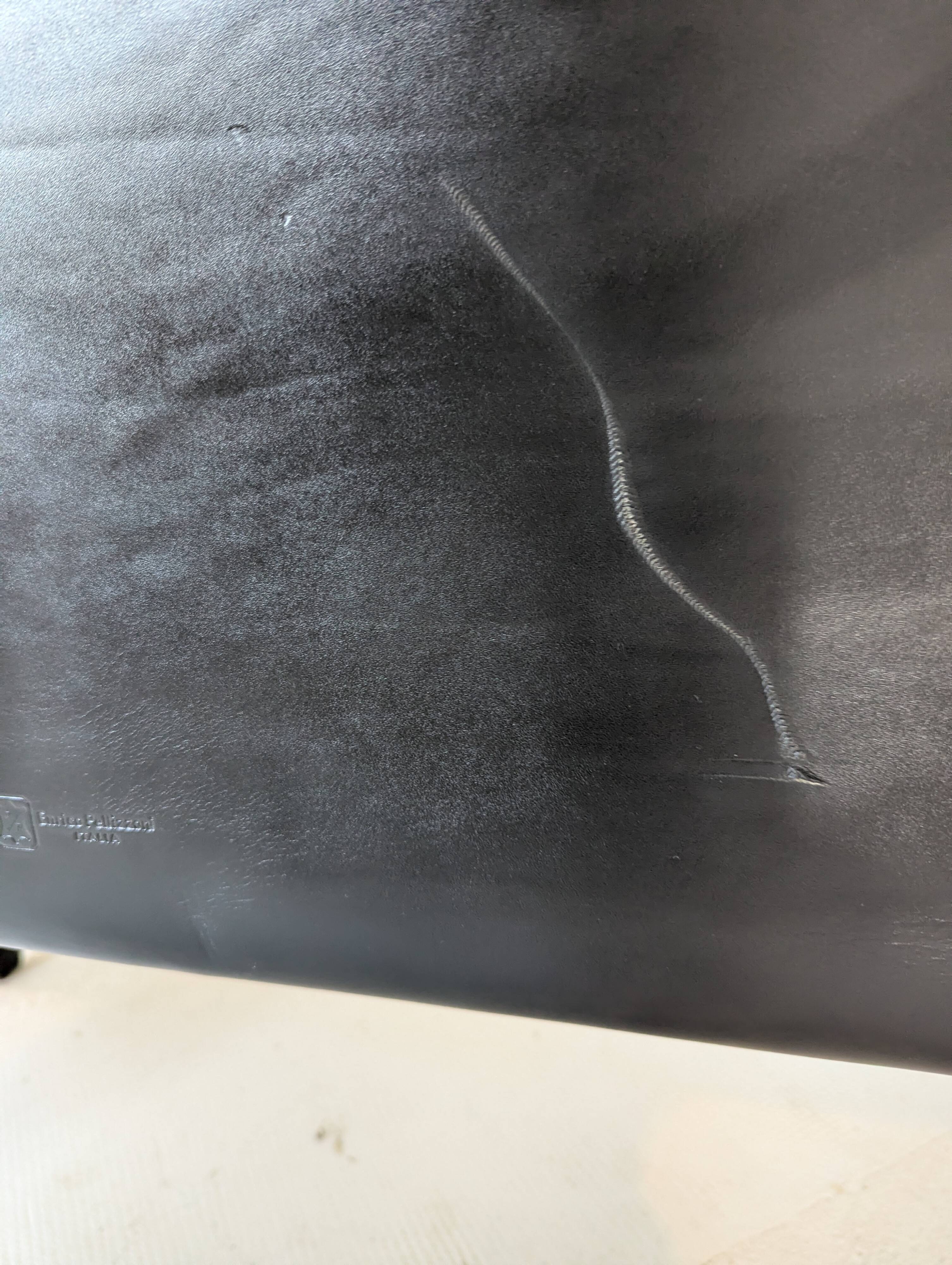 Italian designer leather bench, Enrico Pellizzoni