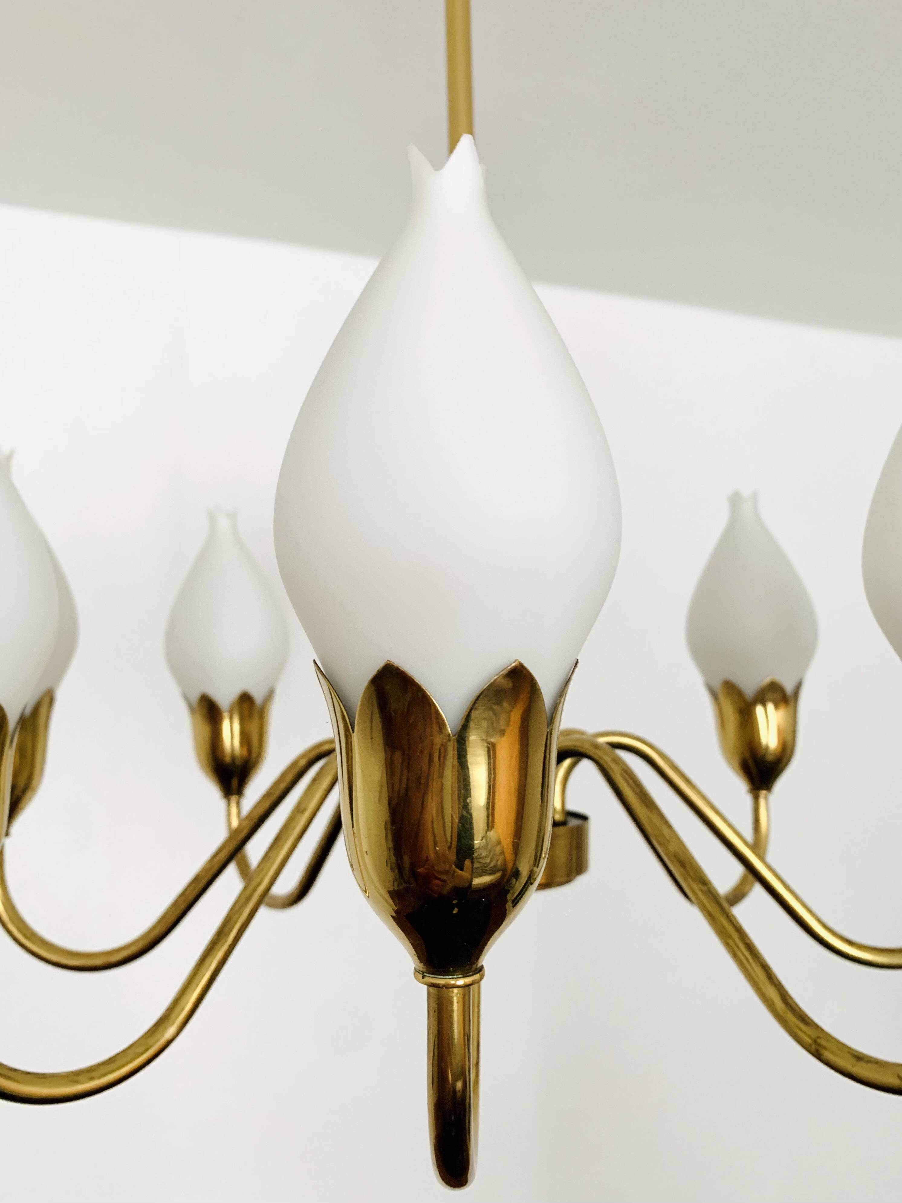 Danish Brass Chandelier by Fog and Morup