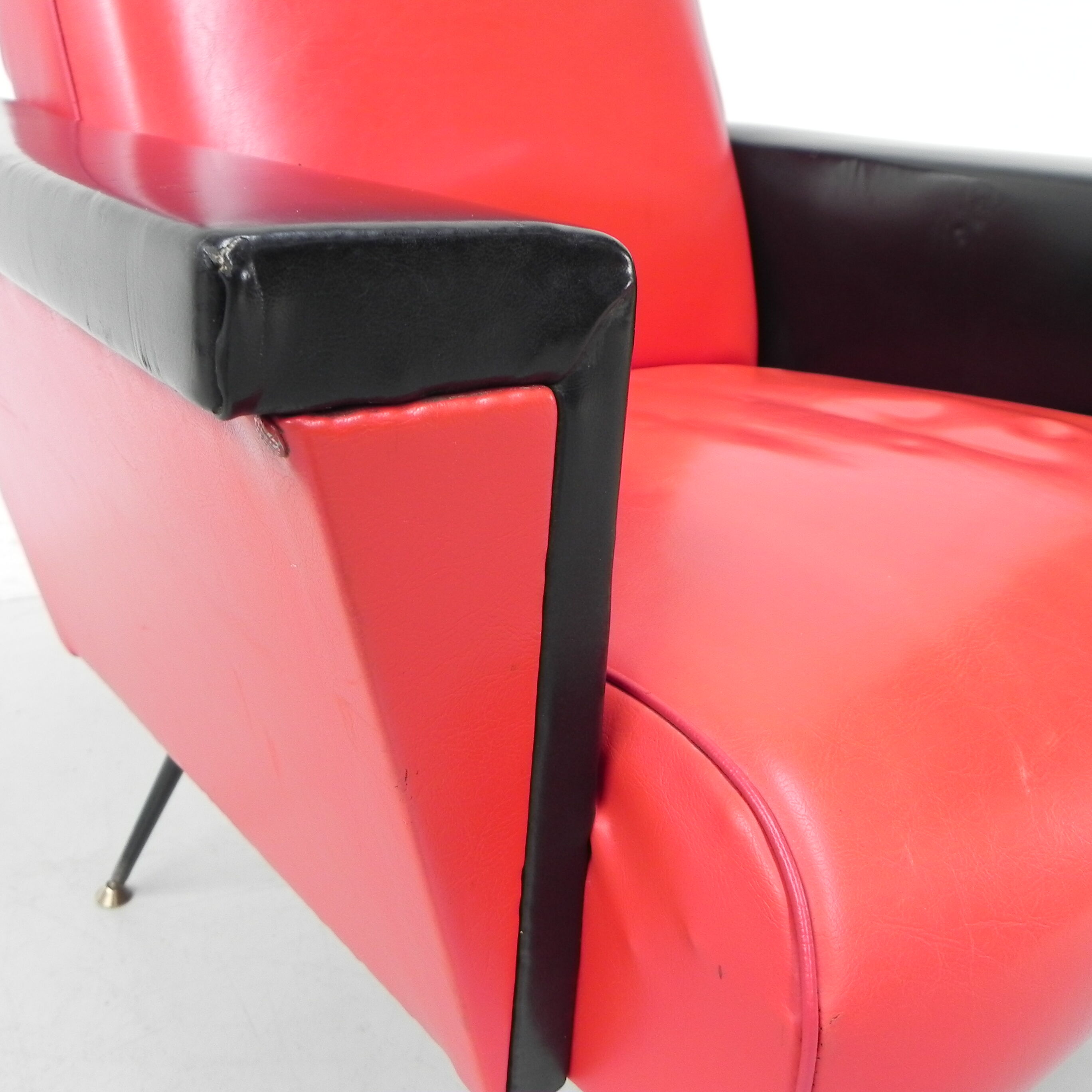 Vintage skai armchair with armrests