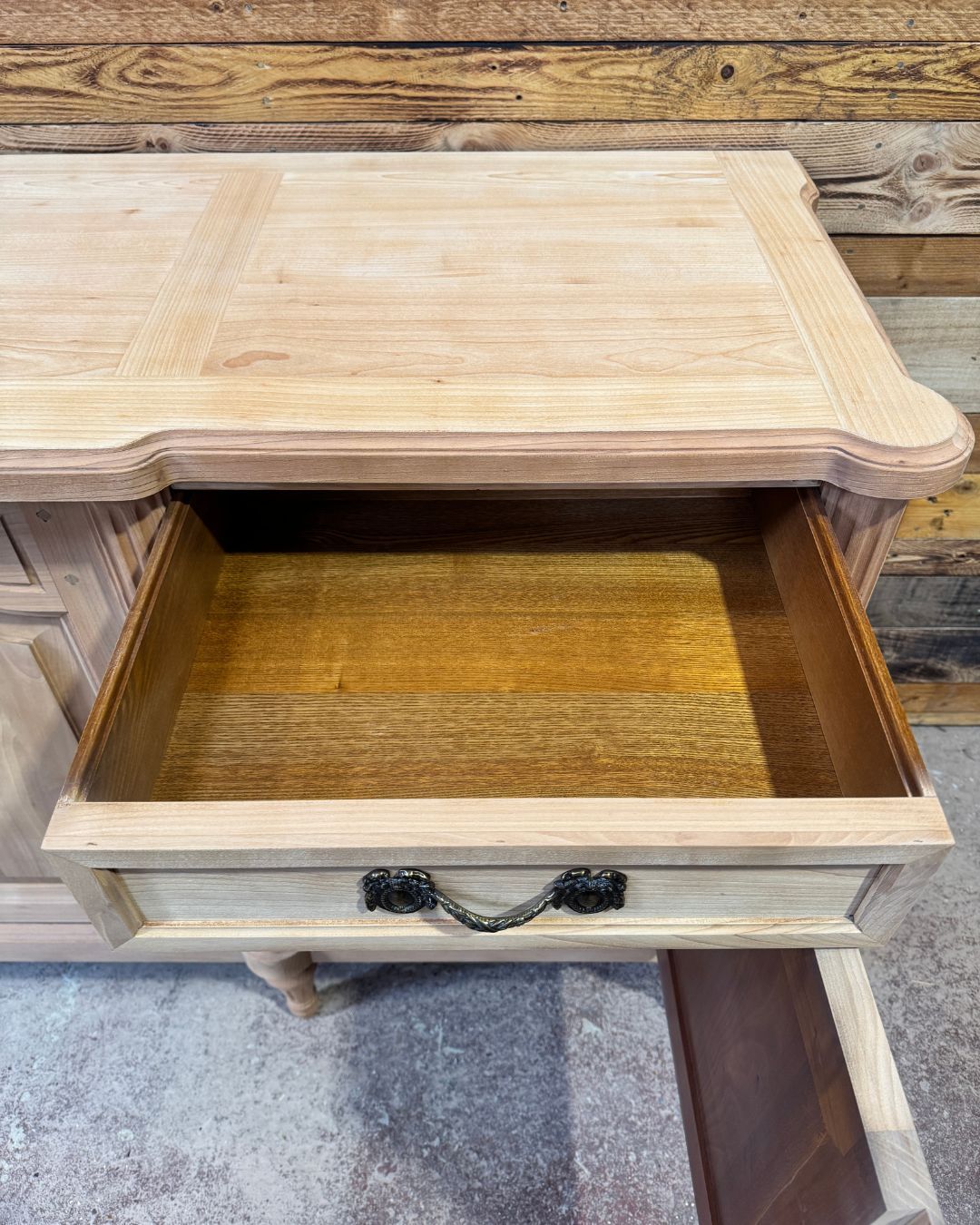 Aero-sanded cherry wood enfilade
