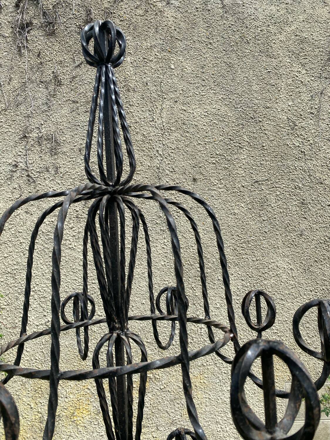 Twisted iron coat rack, 19th century
