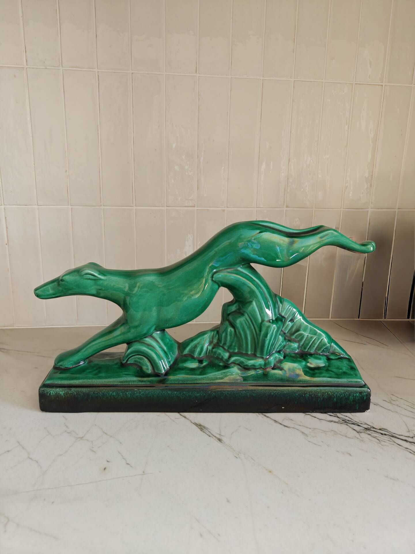 Sculpture of a greyhound
