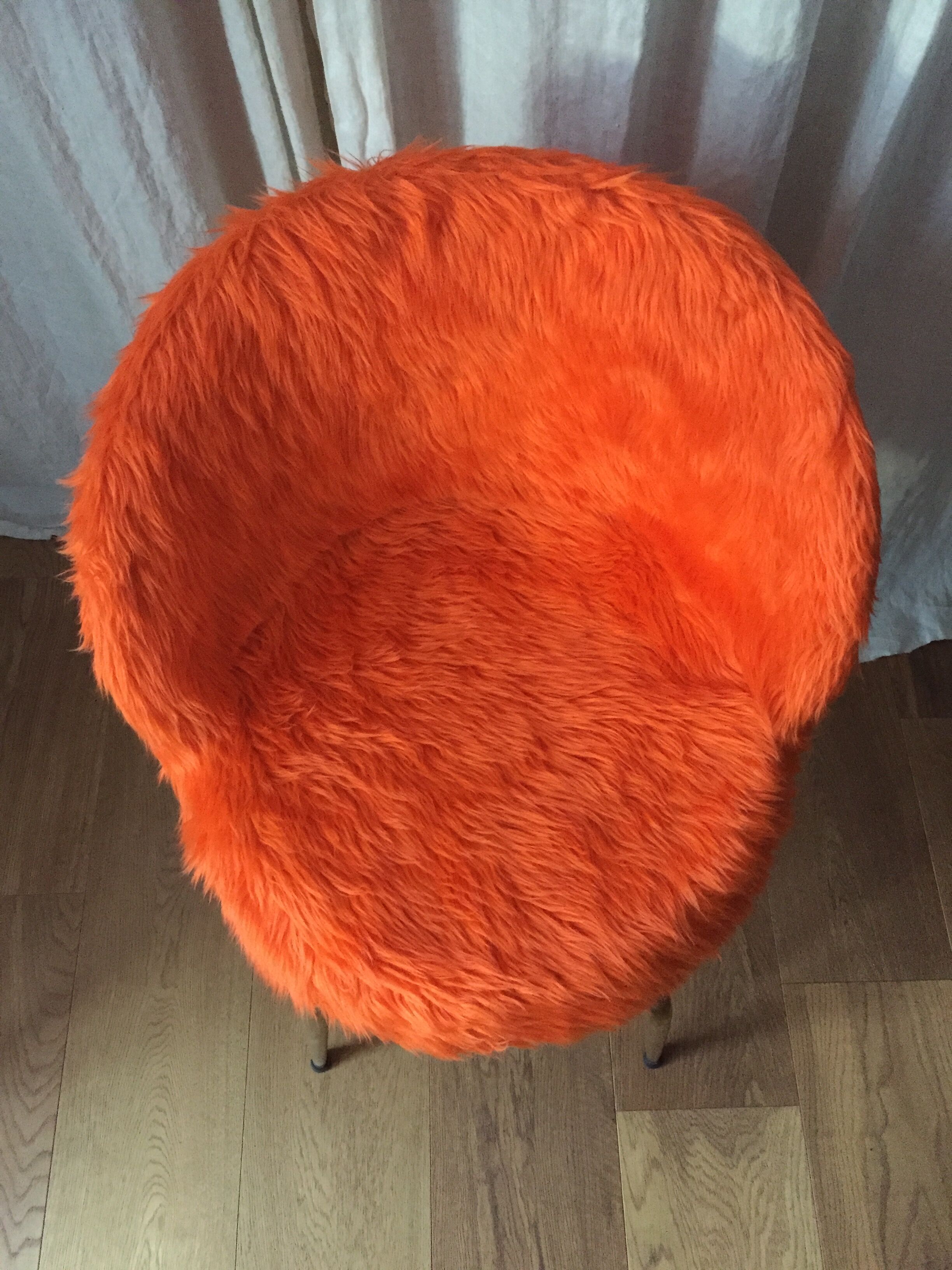 Vintage orange moumoute chair of original 60s