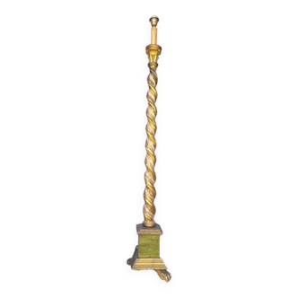 Polychrome gilded carved wood floor lamp ep 1940