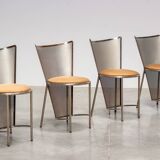 Frans Van Praet set of four postmodern Sevilla chairs 1990