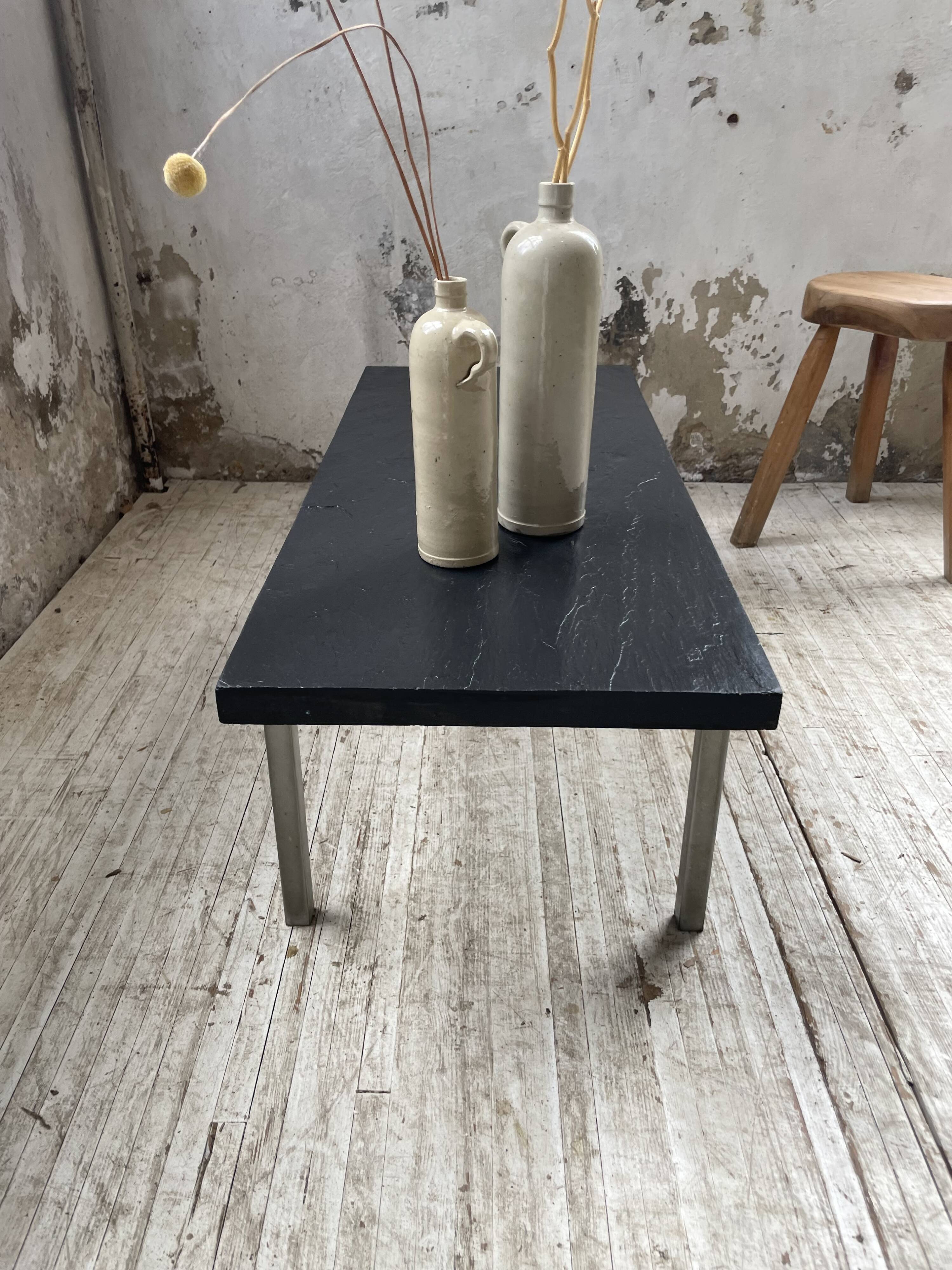 1950s slate coffee table