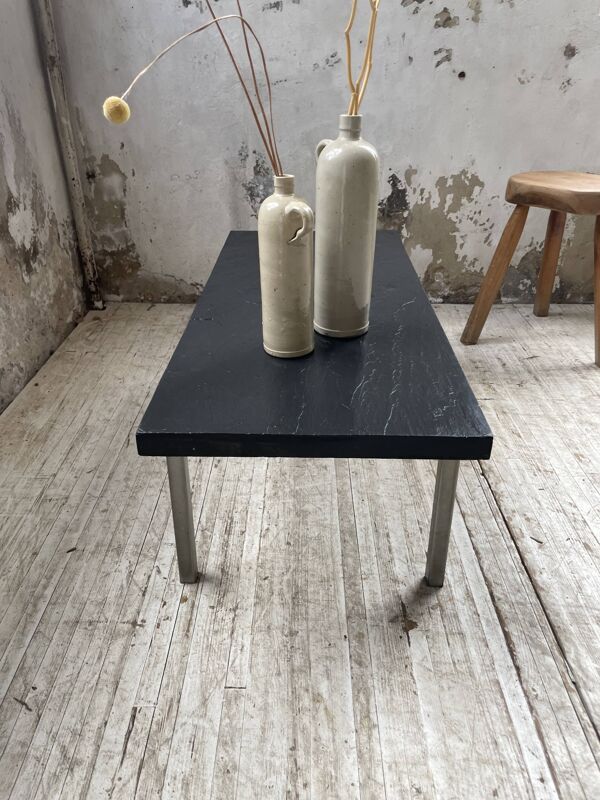 Table basse années 50 en ardoise