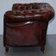 Small Victorian leather Chesterfield sofa