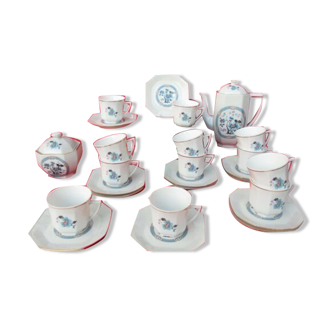 Porcelaine Limoges service café complet décor Asie Chine