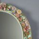 Antique ceramic mirror with floral decoration, 19th century