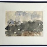 Paul BUTTI, The scrubland below Nîmes 1986. Watercolor on paper