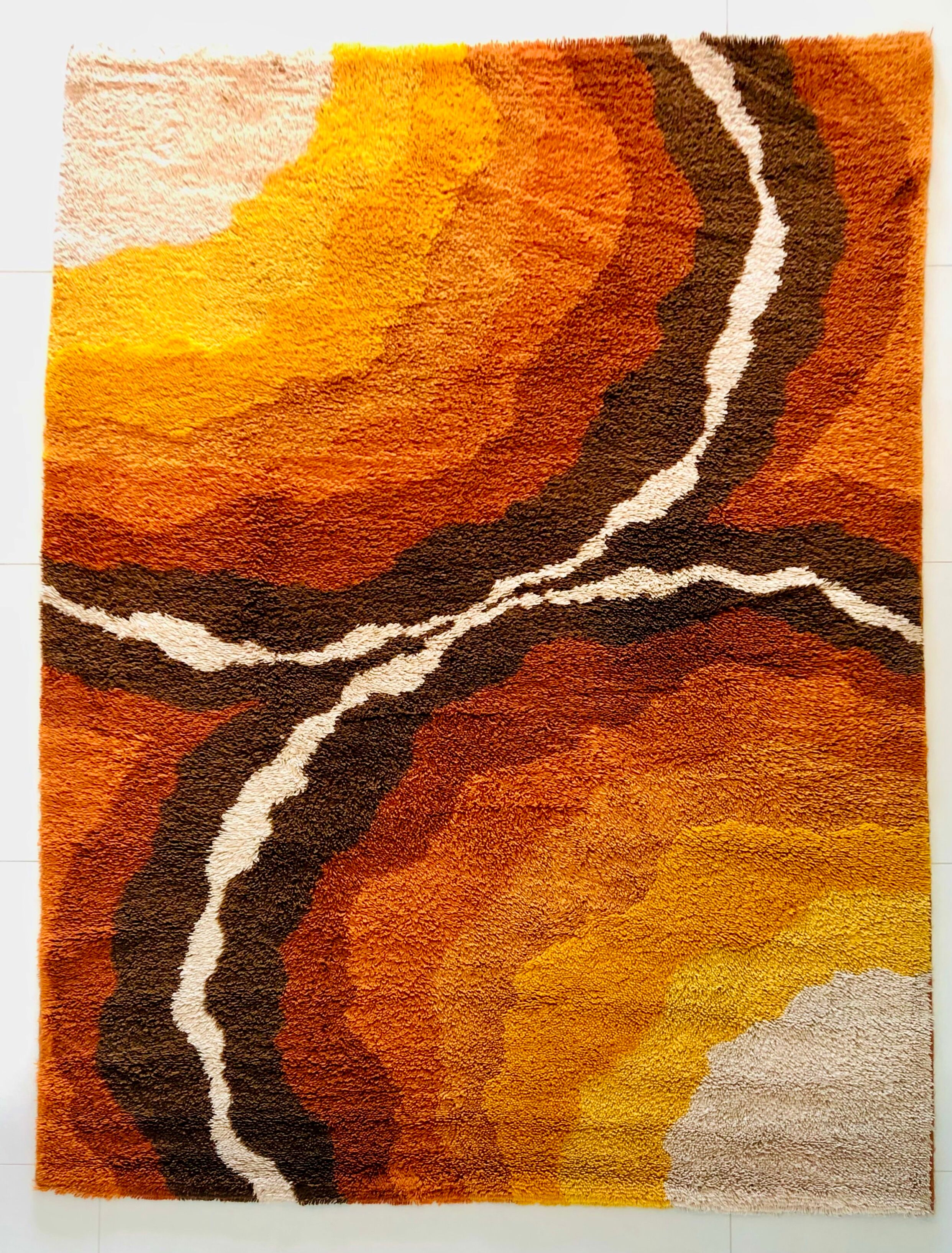 Vintage wool rugs , Italy 70s