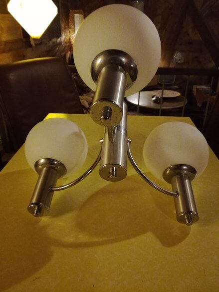 Hanging 70s opaline globes