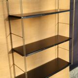 Tomado style black metal string shelf with gold ladder