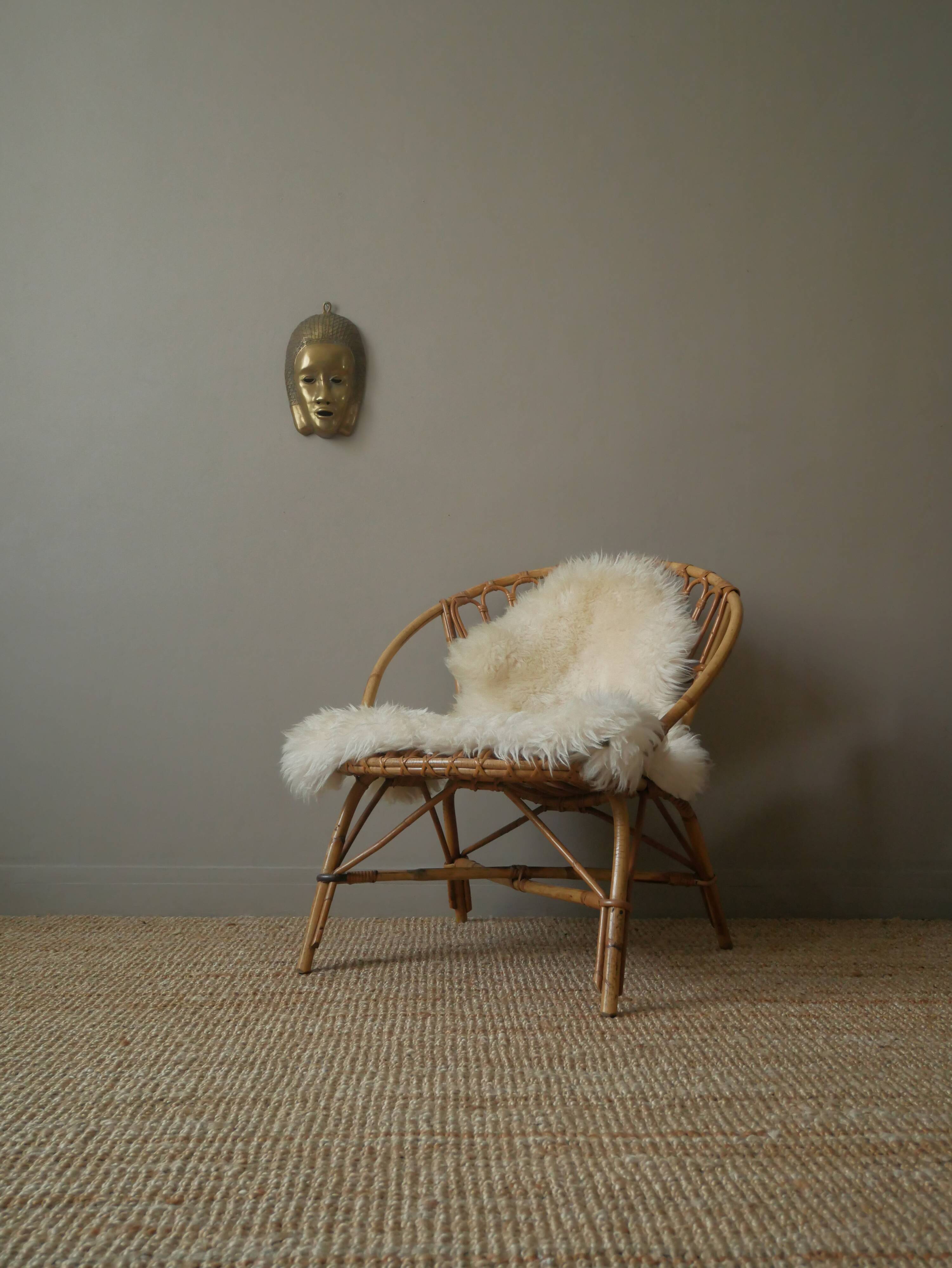 Brass mask wall sculpture ethnic decorative object Tribal art