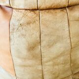 Pouf en patchwork de cuir 70´s vintage