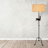 Wrought iron rooster lamp by Jean Touret for atelier marolles, france 1950s