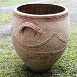 Large turned terracotta jar, 19th century