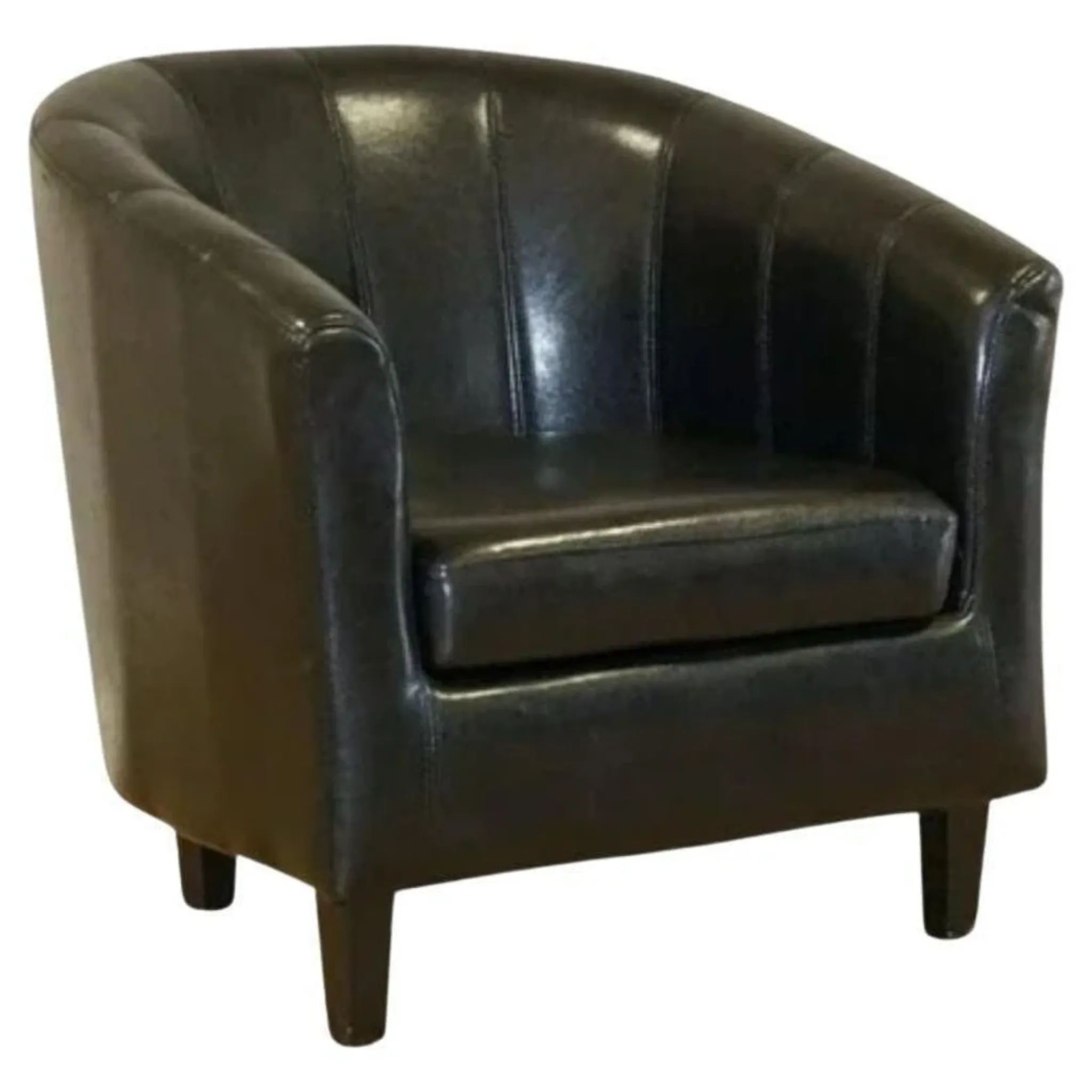 Fauteuil moderne en similicuir noir