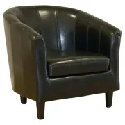 Fauteuil moderne en similicuir noir