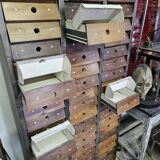 Clem industrial furniture 60 drawers A4 format riveted walnut front