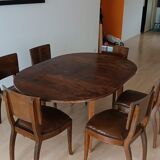 Extendable table set and its 6 chairs