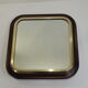 Square mirror mahogany and brass / vintage 60x60cm