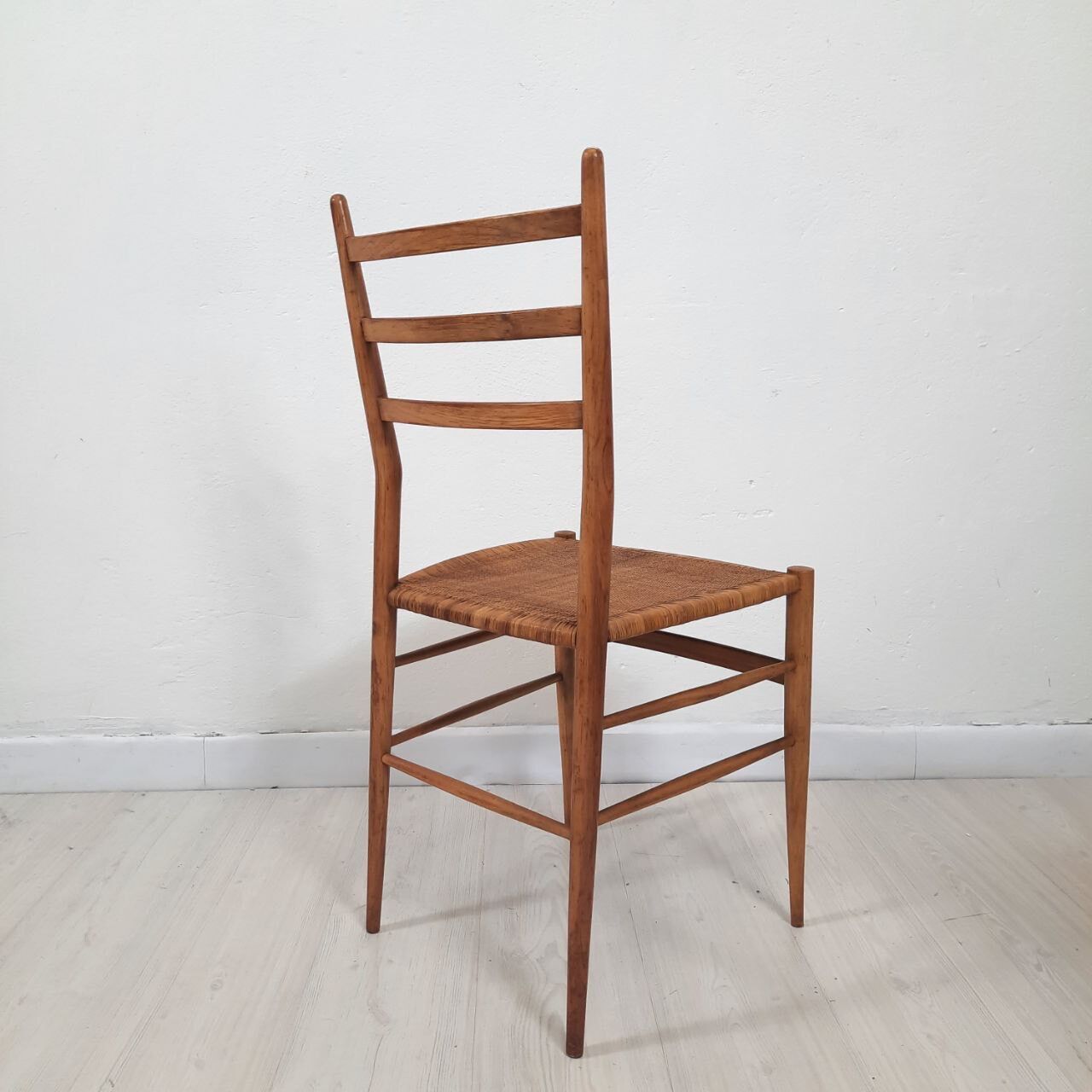 1950s vintage chair, hand-woven chiavarina