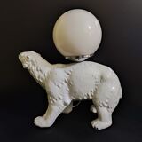 Ceramic white bear lamp
