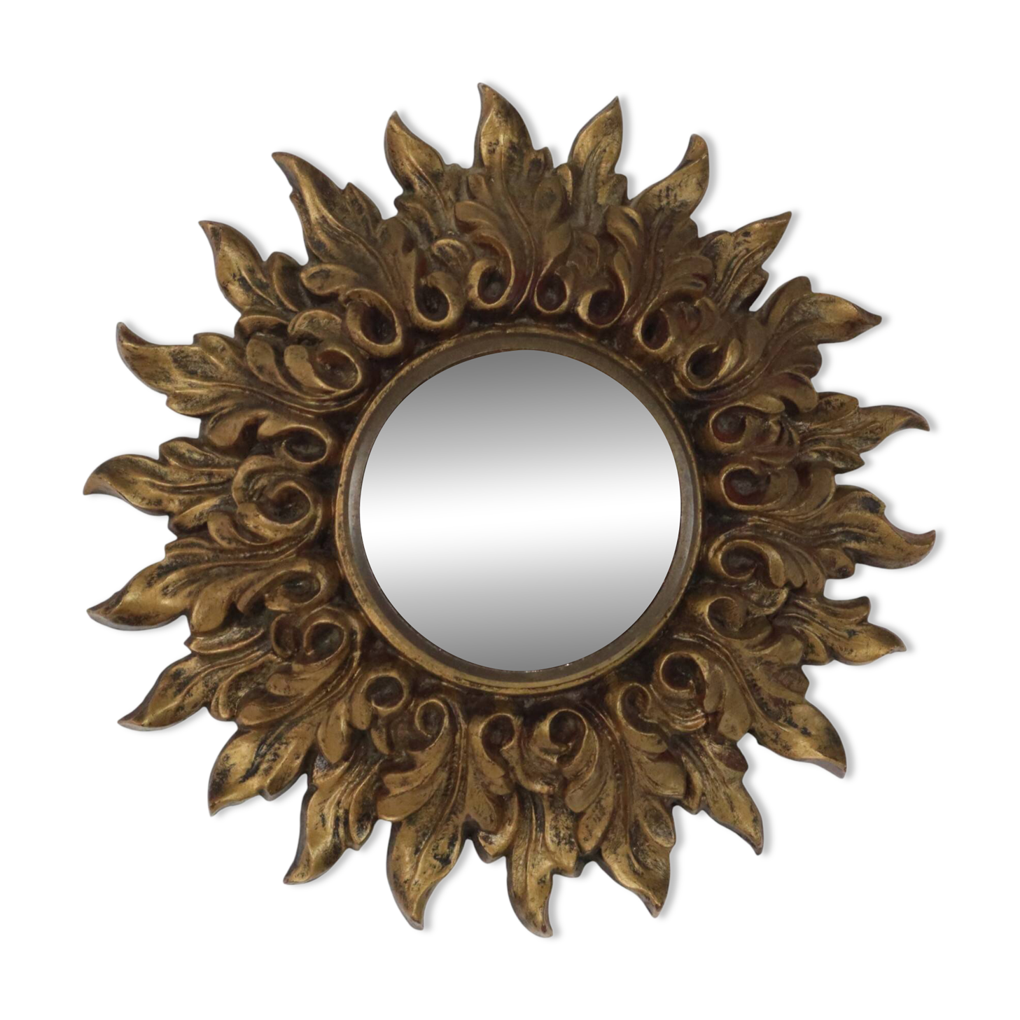 Petit miroir ensoleillé italien, style rococo, 24 cm