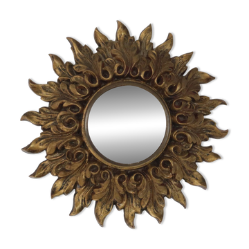 Small Italian Sunburst Mirror, Rococo Style, 24 cm