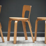 A set of four original model 65 chairs by Alvar Aalto for Artek