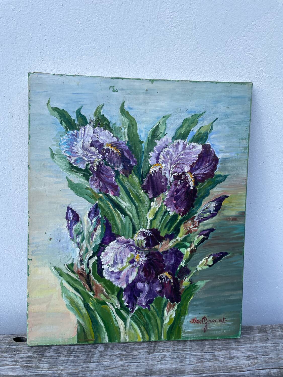 Bouquet of flowers old painting