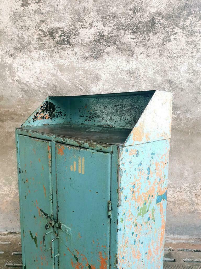 Old cabinet iron sideboard blue