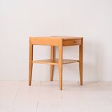 Table de chevet vintage en chêne