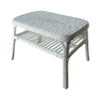 White rattan table