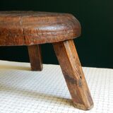 Small wooden farm tripod stool