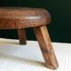 Tabouret tripode de ferme en bois