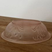 Porte savon art déco verre moulé rose muguets