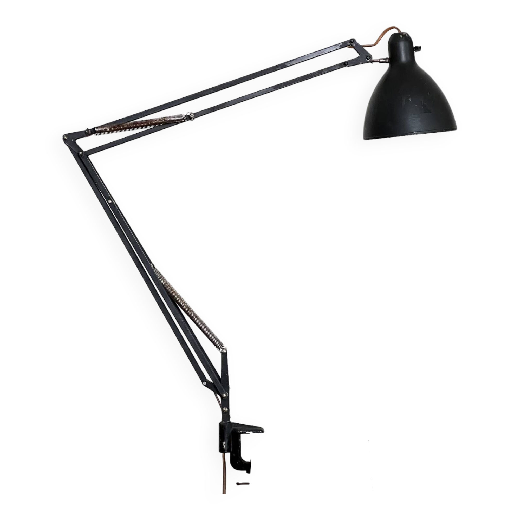 Matte black architect lamp Luxo 1001 by Jac Jacobsen for Luxo. Norway 1950s