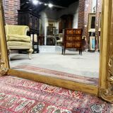 Napoleon III period fireplace mirror in gilded louis XV style wood