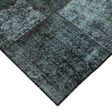 Handmade anatolian overdyed 200 cm x 300 cm black patchwork rug