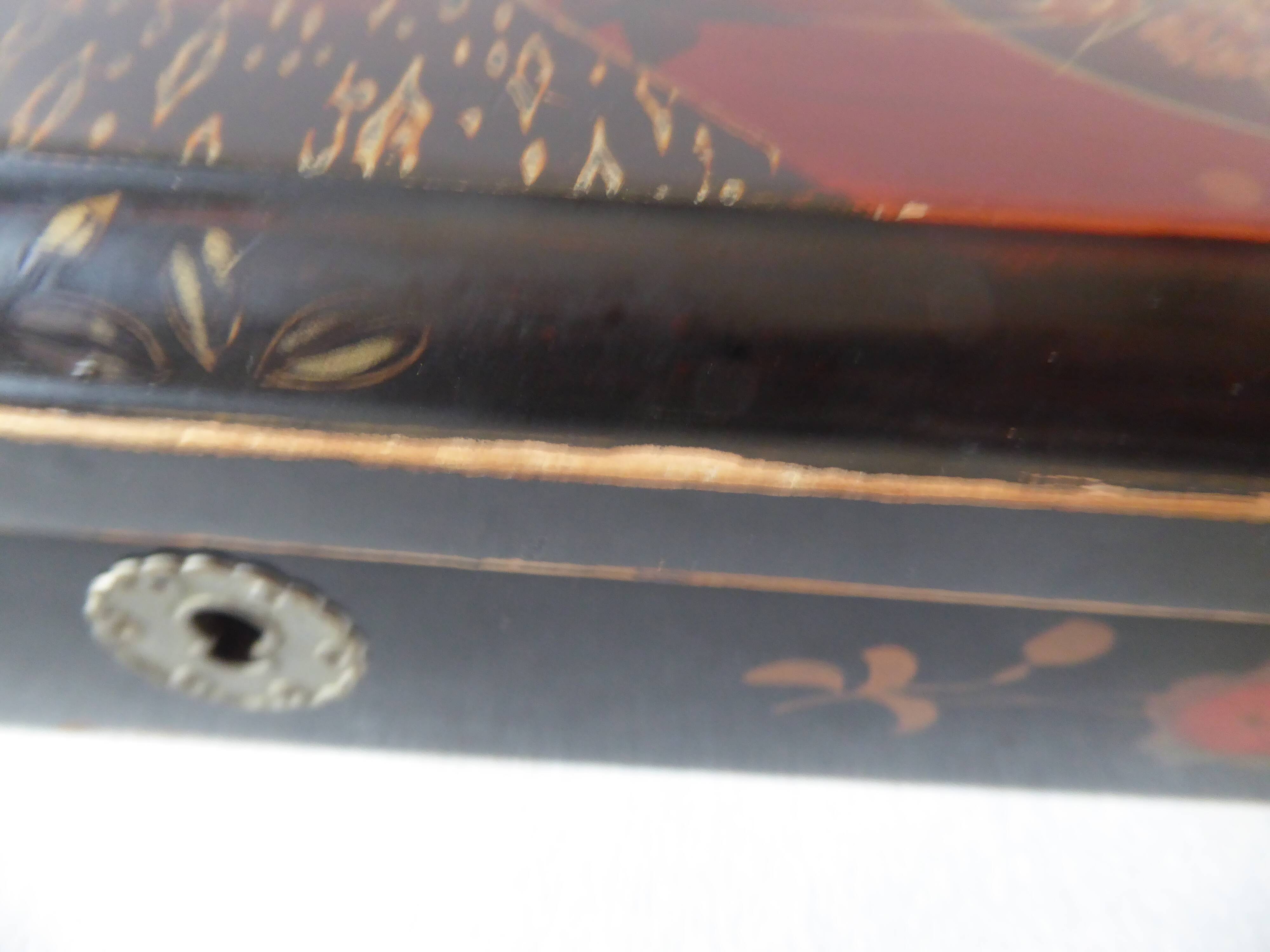 Painted and lase wooden box