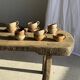 Set of 11 vintage coffee cups, raw matte stoneware H11