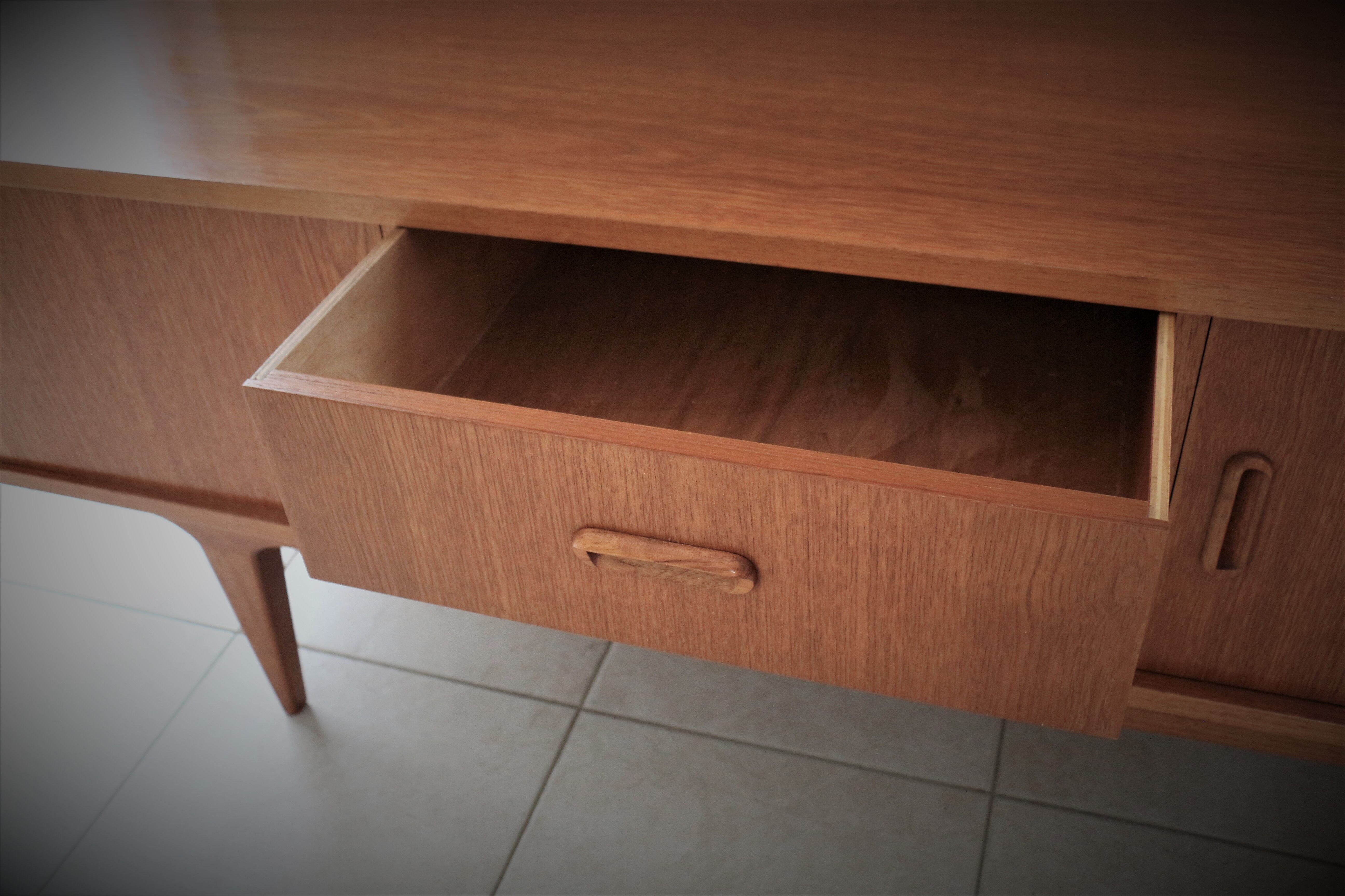 Scandinavian design sideboard in blond teak