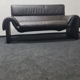 Vintage Swiss 2 seater leather sofa by De Sede model DS 2011