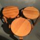 Set de trois tabourets rond en bois