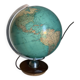 Vintage 1960s JRO Verlag wooden PVC world map globe - 43 cm