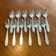 Box of 12 small silver-plated Art Deco spoons
