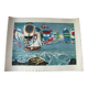 Lithograph by jean-pierre alaux (1925-2020) official painter of the navy